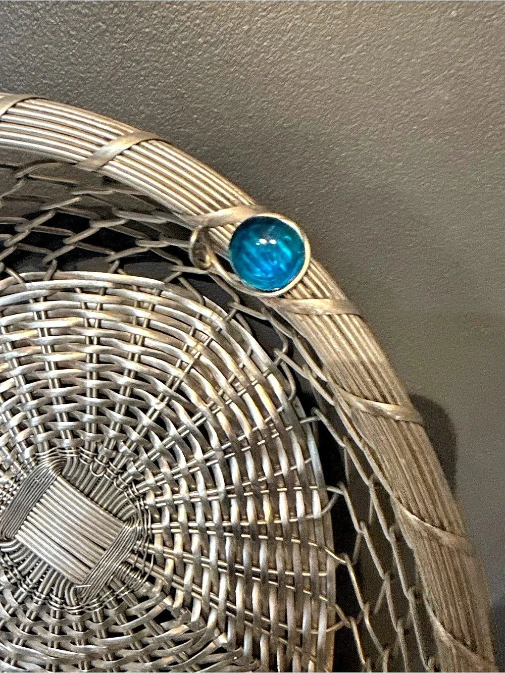 Dary Rees Original Wire Basket Set in Silver & Blue